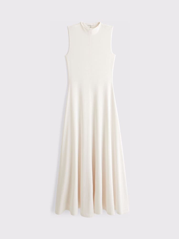 Abercrombie & Fitch Cream Knit Mock Neck Maxi Dress - Image 5 of 5