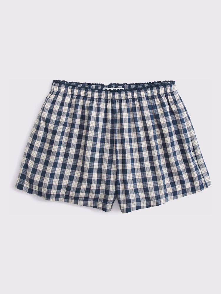 Abercrombie & Fitch Blue Seersucker Check Pull On Shorts - Image 6 of 6