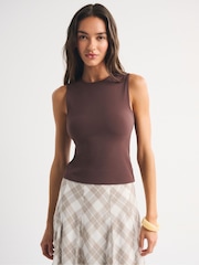 Abercrombie & Fitch Brown Double Layer T-Shirt - Image 3 of 6