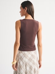 Abercrombie & Fitch Brown Double Layer T-Shirt - Image 5 of 6