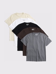 Abercrombie & Fitch Brown Classic Essentail T-Shirts 5-Pack - Image 1 of 3