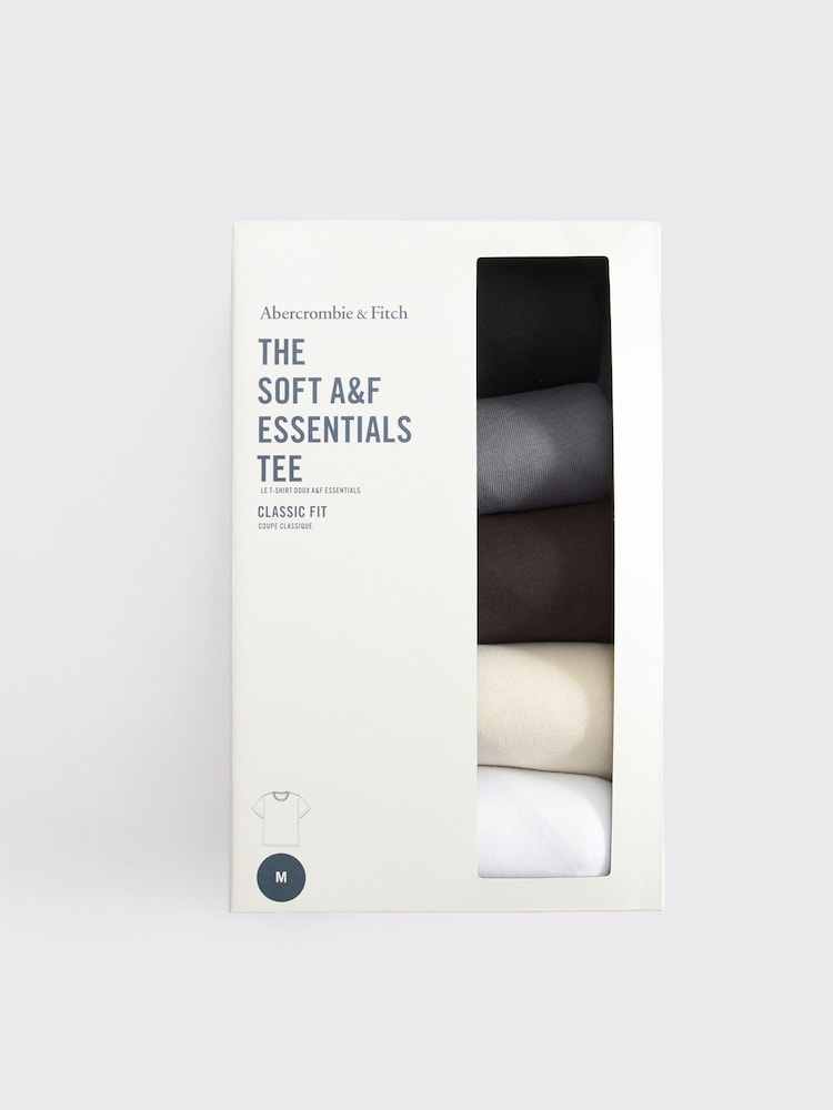 Abercrombie & Fitch Brown Classic Essentail T-Shirts 5-Pack - Image 3 of 3