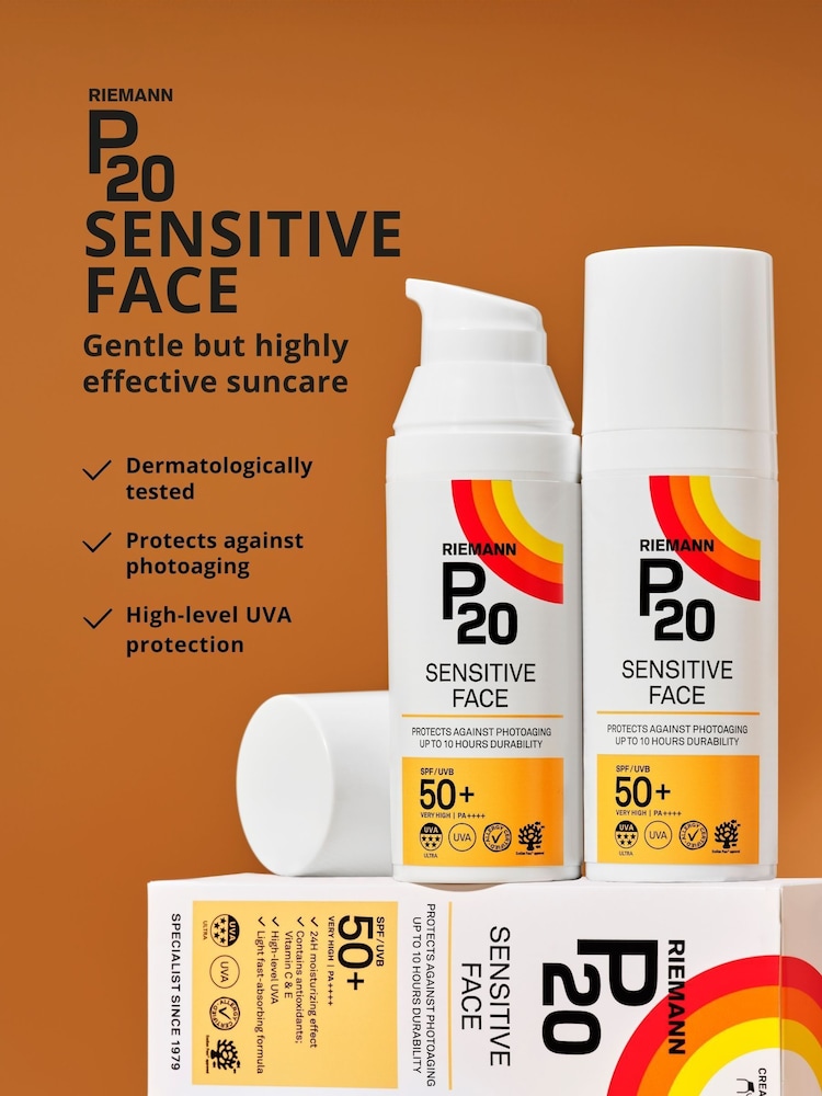 P20 Sensitive SPF 50+ Suncream for Face - Image 2 of 5