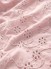 Rose Pink Textured Floral Cornelli Embroidered Long Sleeve 100% Cotton Boho Blouse - Image 7 of 7