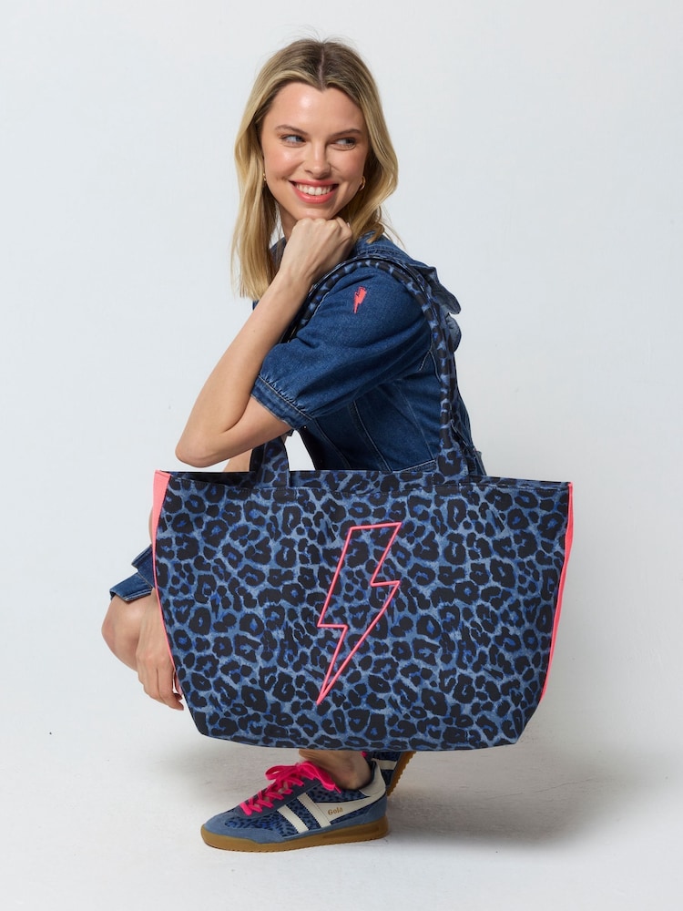 SCAMP & DUDE Blue Canvas Shopper Bag - Image 1 of 3 SCAMP & DUDE Blue Canvas Shopper Bag - Image 1 of 3