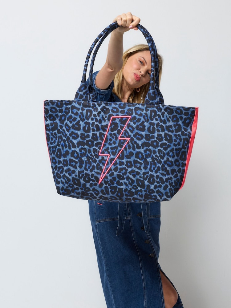 SCAMP & DUDE Blue Canvas Shopper Bag - Image 2 of 3 SCAMP & DUDE Blue Canvas Shopper Bag - Image 2 of 3