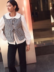 Ecru Long Sleeve Peter Pan Collar 100% Cotton Blouse - Image 2 of 7