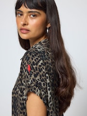 SCAMP & DUDE Green Cheetah Frill Sleeve Shirt - Image 5 of 6