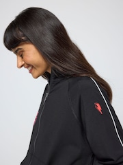 SCAMP & DUDE Black Zip Through Multi Bolt Funnel Neck Sweat Top - Image 4 of 5