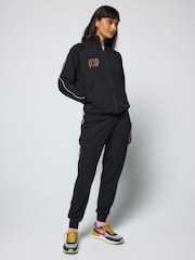 SCAMP & DUDE Black Zip Through Multi Bolt Funnel Neck Sweat Top - Image 5 of 5