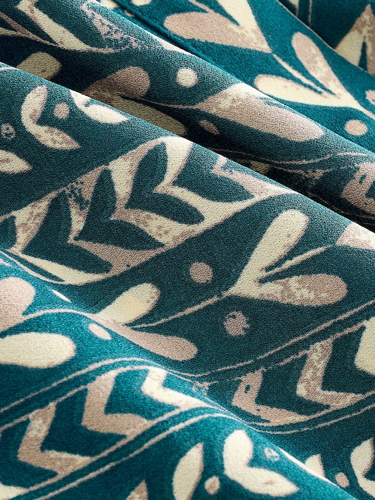 Blau/Cream, Herzprint, Boho - Langärmeliges Mini-Hemdkleid mit Bindeband in der Taille - Bild 9 von 9 Blau/Cream, Herzprint, Boho - Langärmeliges Mini-Hemdkleid mit Bindeband in der Taille - Bild 9 von 9