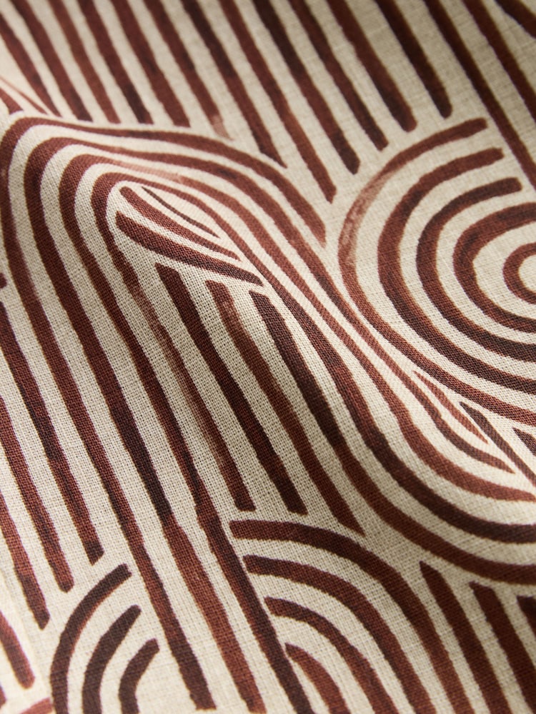 Brown/Cream - Elasticated Back Wide Leg Lyocell Printed Trousers - Image 8 of 8 Brown/Cream - Elasticated Back Wide Leg Lyocell Printed Trousers - Image 8 of 8