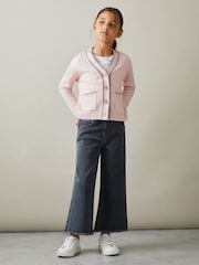 Reiss Pink Juni 4-9 yrs Relaxed Wool-Cashmere Cardigan - Image 1 of 4