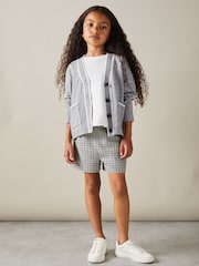 Reiss Grey Juni 4-9 yrs Relaxed Wool-Cashmere Cardigan - Image 1 of 4