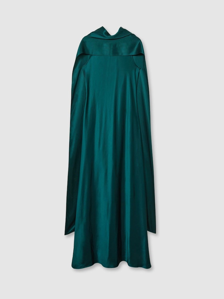 Сине-зеленый - Reiss Фейри атлас Кейп платья - Image 2 of 6