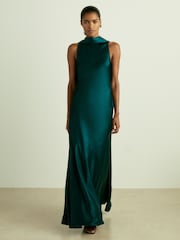 Сине-зеленый - Reiss Фейри атлас Кейп платья - Image 3 of 6