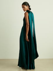 Сине-зеленый - Reiss Фейри атлас Кейп платья - Image 5 of 6