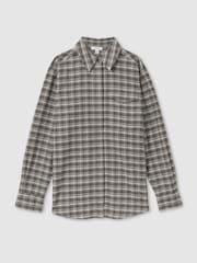 Reiss Grey Lorena Checked Button-Through Shirt - Image 2 of 5