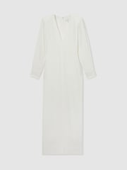 Reiss White Hattie Plunge-Neck Crepe Maxi Dress - Image 2 of 6