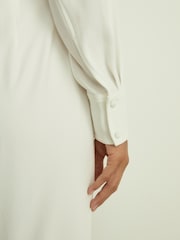 Reiss White Hattie Plunge-Neck Crepe Maxi Dress - Image 4 of 6