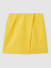 Reiss Yellow Cleo Cross-Over Mini Skirt - Image 2 of 6