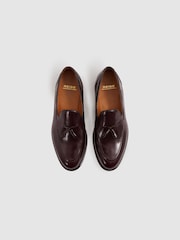 Reiss Oxblood Clayton Tasselled Suede Loafers - Image 3 of 5