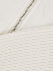 Reiss Off White Southend Hybrid Quilt and Knit Zip-Through Jacket - Image 4 of 4