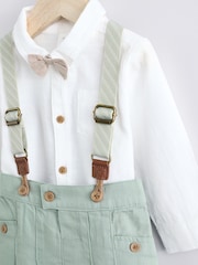 Sage Green Baby 100% Cotton Shirt Trousers and Braces Set 4 Piece (0mths-2yrs) - Image 7 of 12