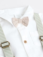 Sage Green Baby 100% Cotton Shirt Trousers and Braces Set 4 Piece (0mths-2yrs) - Image 8 of 12