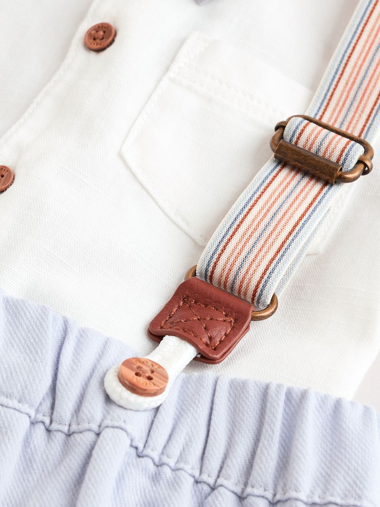 Blue Shirt Body, Shorts and Braces Baby 4 Piece Set (0mths-2yrs) - Image 6 of 8