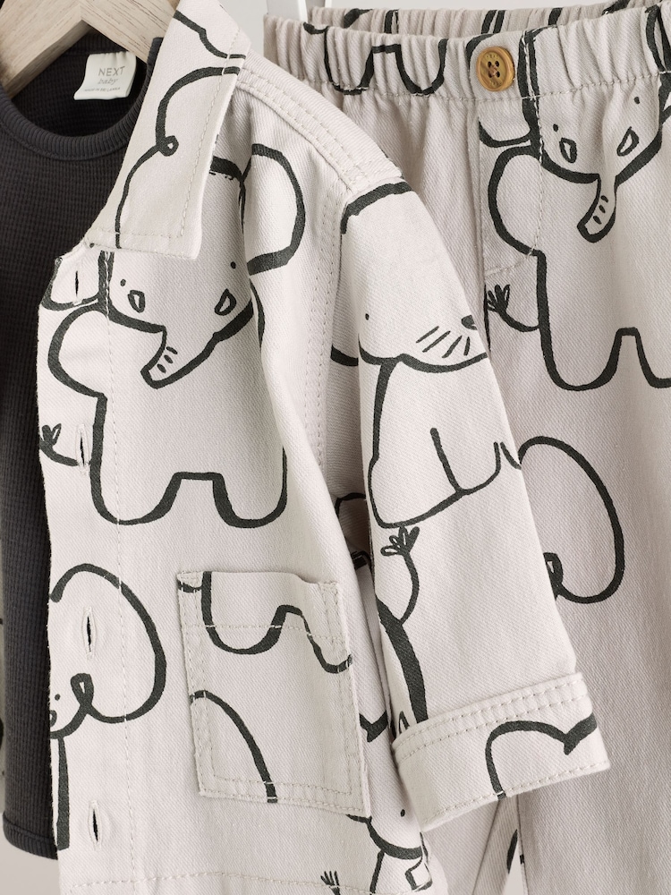 Однотонне Слон - немовля сорочки And штани 100% Cotton Set 3 Pieces (0мес.-2р.) - Image 12 of 16