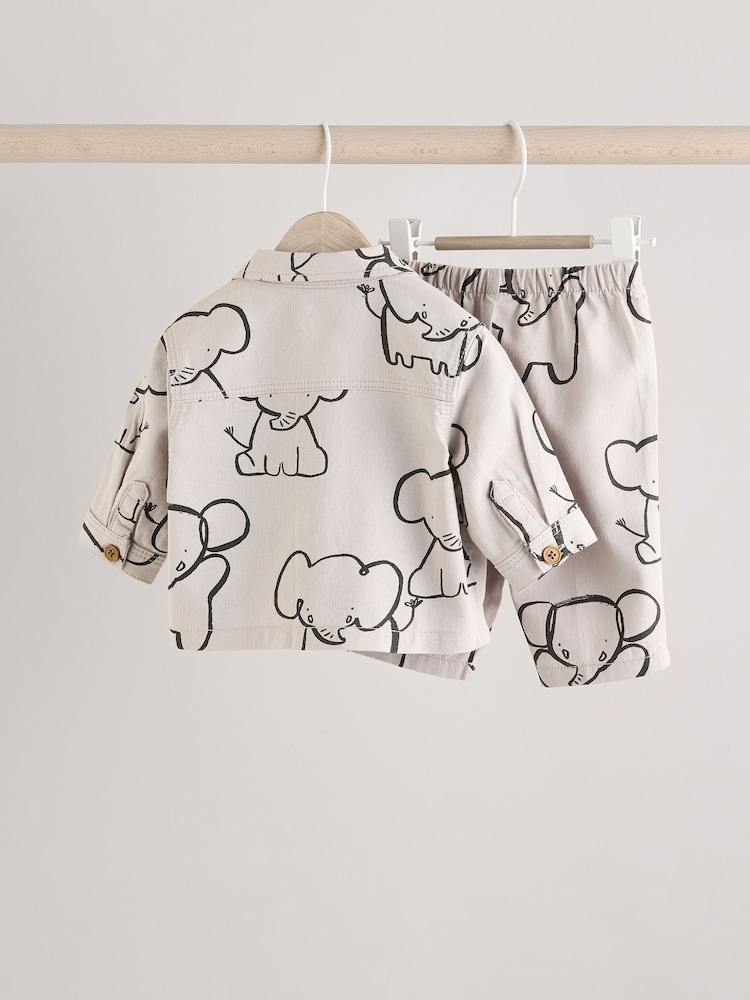 Однотонне Слон - немовля сорочки And штани 100% Cotton Set 3 Pieces (0мес.-2р.) - Image 9 of 16