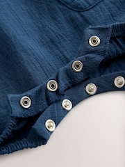 Navy Blue Woven Baby Romper (0mths-2yrs) - Image 8 of 9