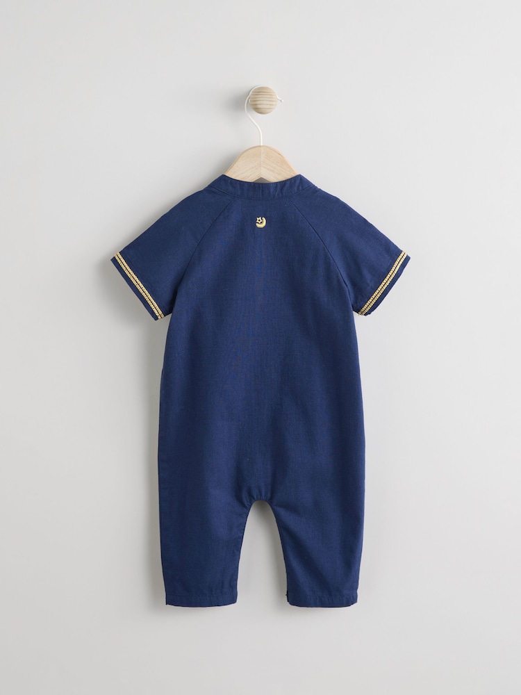 Navy Occasion Baby Romper (0mths-2yrs) - Image 2 of 5 Navy Occasion Baby Romper (0mths-2yrs) - Image 2 of 5