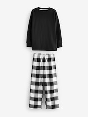 Black/White Single Woven 100% Cotton Pyjamas (4-16yrs) - Image 5 of 8