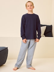 Blue/White Stripe Single Woven Pyjamas (4-16yrs) - Image 2 of 8