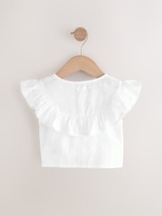 White 100% Cotton Tie Front Blouse (3-16yrs) - Image 5 of 7