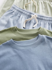 Blue/Sage Green Stripe 2 Pack Long Sleeve Woven Check Pyjamas (3-16yrs) - Image 6 of 8