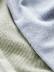 Blue/Sage Green Stripe 2 Pack Long Sleeve Woven Check Pyjamas (3-16yrs) - Image 7 of 8