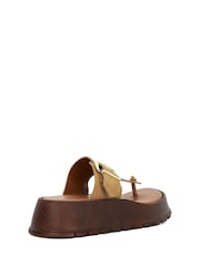 Dune London Brown Lallo Flatform Buckle Toe Padded Sandals - Image 4 of 6