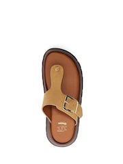 Dune London Brown Lallo Flatform Buckle Toe Padded Sandals - Image 5 of 6