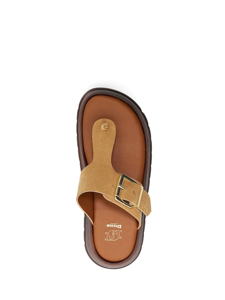 Dune London Brown Lallo Flatform Buckle Toe Padded Sandals - Image 5 of 6