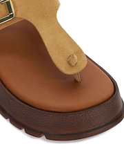 Dune London Brown Lallo Flatform Buckle Toe Padded Sandals - Image 6 of 6