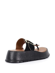 Dune London Black Lallo Flatform Buckle Toe Padded Sandals - Image 3 of 6