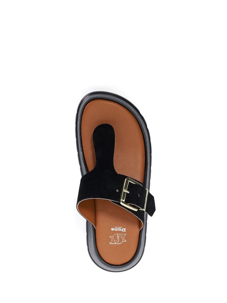 Dune London Black Lallo Flatform Buckle Toe Padded Sandals - Image 5 of 6