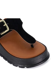 Dune London Black Lallo Flatform Buckle Toe Padded Sandals - Image 6 of 6