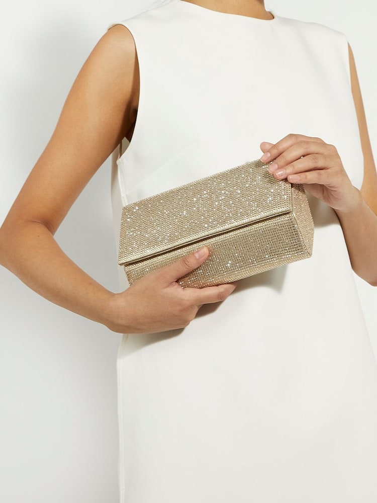 Gold - Dune London Esmes Structured Foldover Clutch - Bild 6 von 6