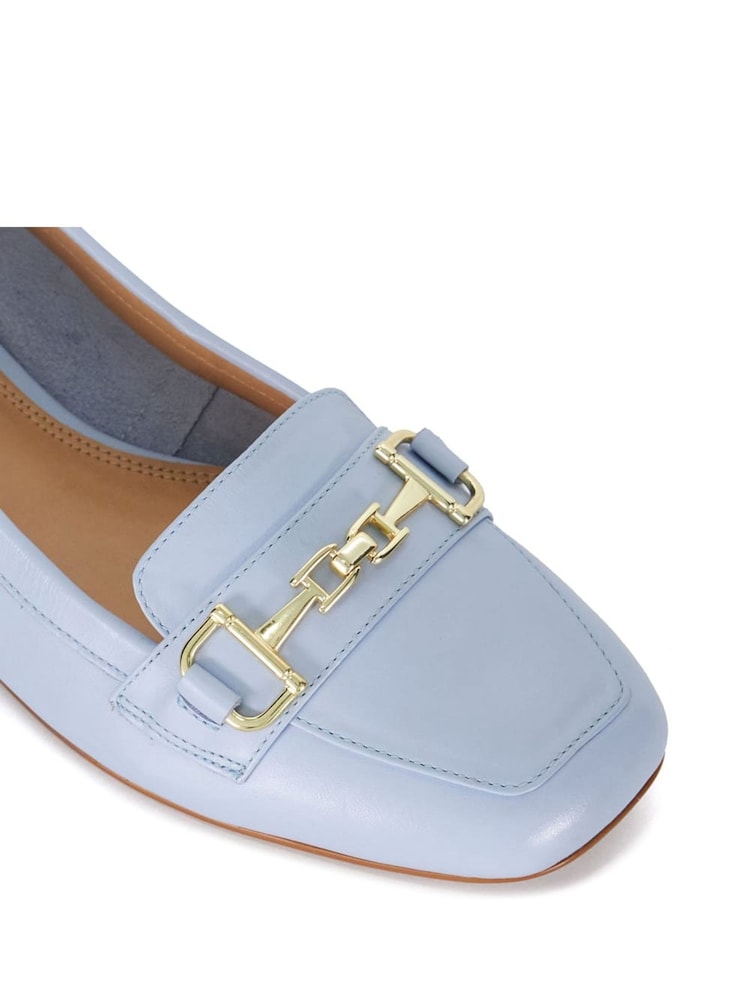 Dune London Blue Graice Low Block Square Toe Loafers - Image 6 of 6