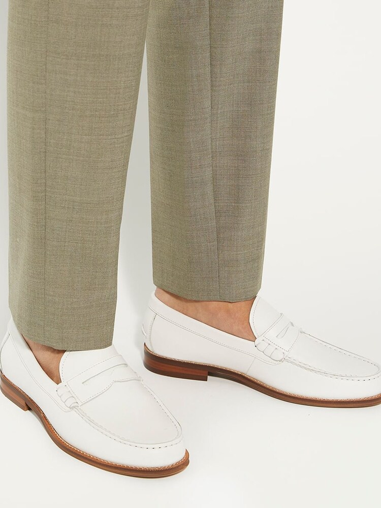 Dune London White Samson Penny Loafers - Image 1 of 6