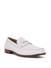 Dune London White Samson Penny Loafers - Image 3 of 6